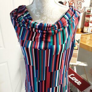 Calvin Klein cowlneck colorblock sleeveless top size XL